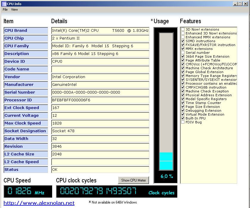  System Spec CPU